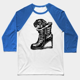 Dachshund Dog on a boot Baseball T-Shirt